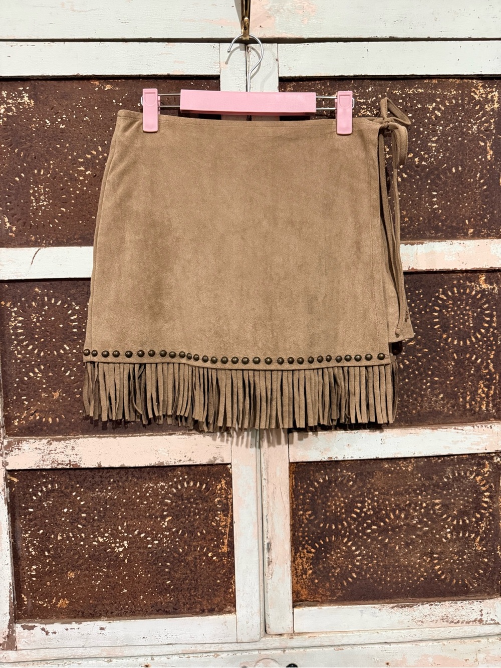 Double D Ranch Faux Suede Fringe Skort